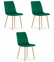 Sedia VALORA JEWA - Velluto verde scuro con gambe color legno x 3