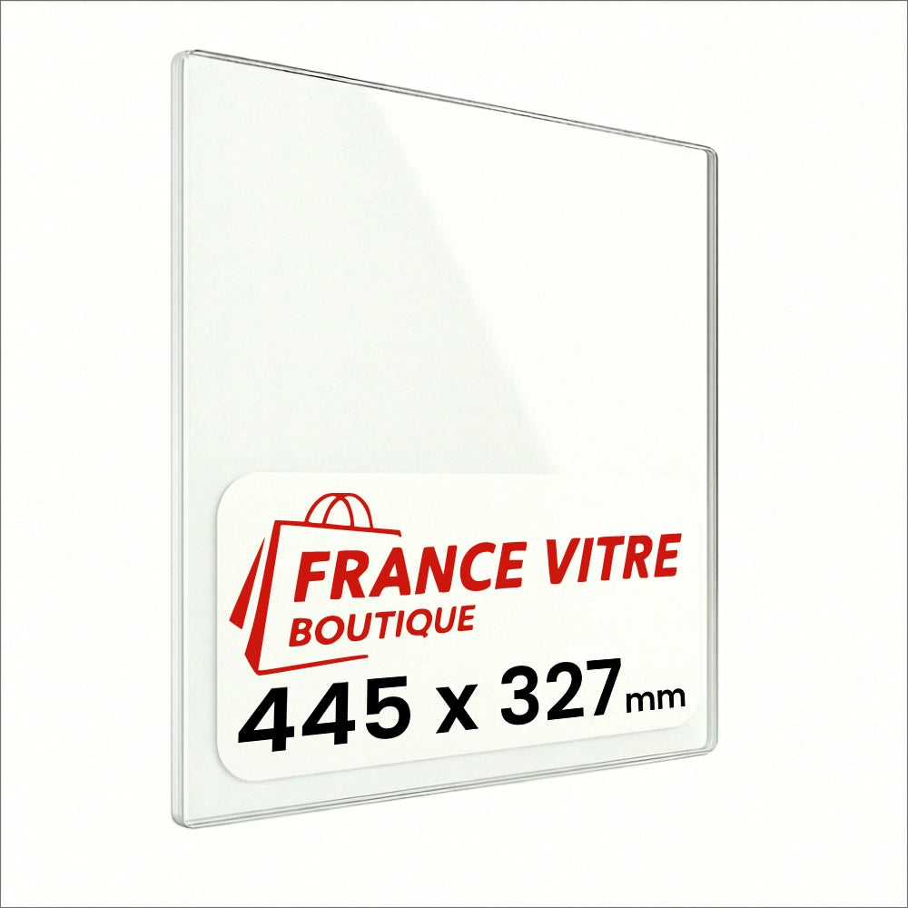 445 x 327 x 4 mm - Vetro per stufa a legna - vetro camino di ricambio - vetro per caminetto resistente al fuoco - France Vitre