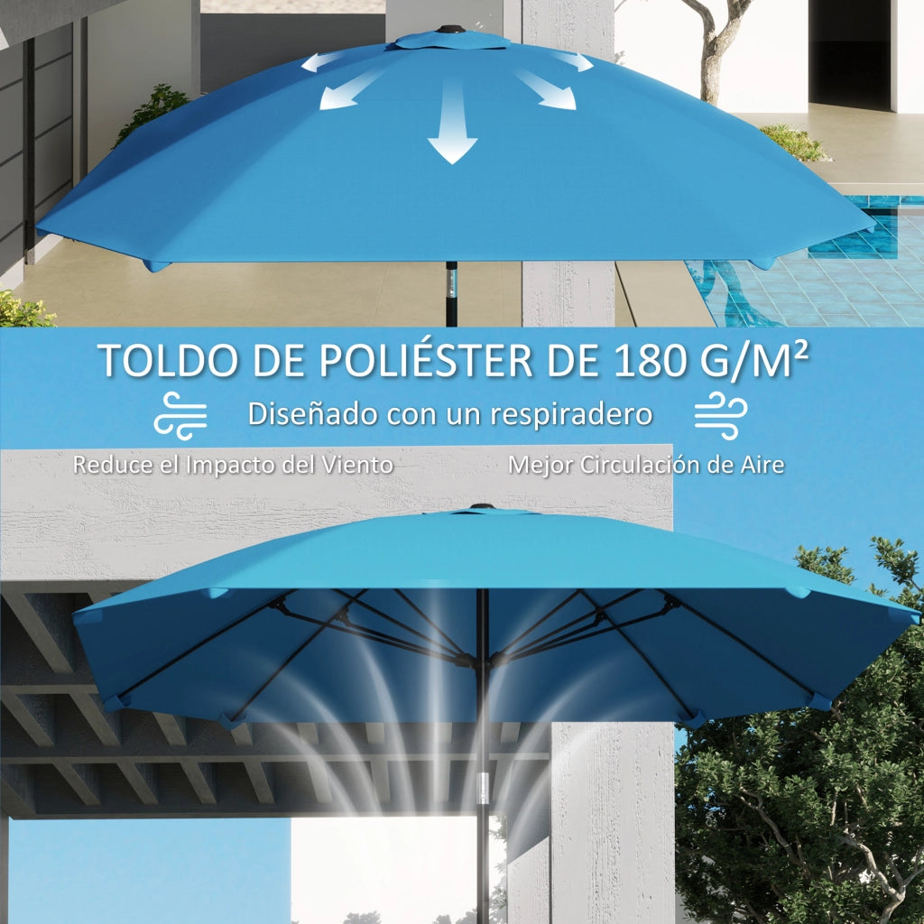 Ombrellone da Giardino 233x233 cm ¨C zephmum ¨C Impermeabile Manovella Regolabile in Altezza Poste in Alluminio
