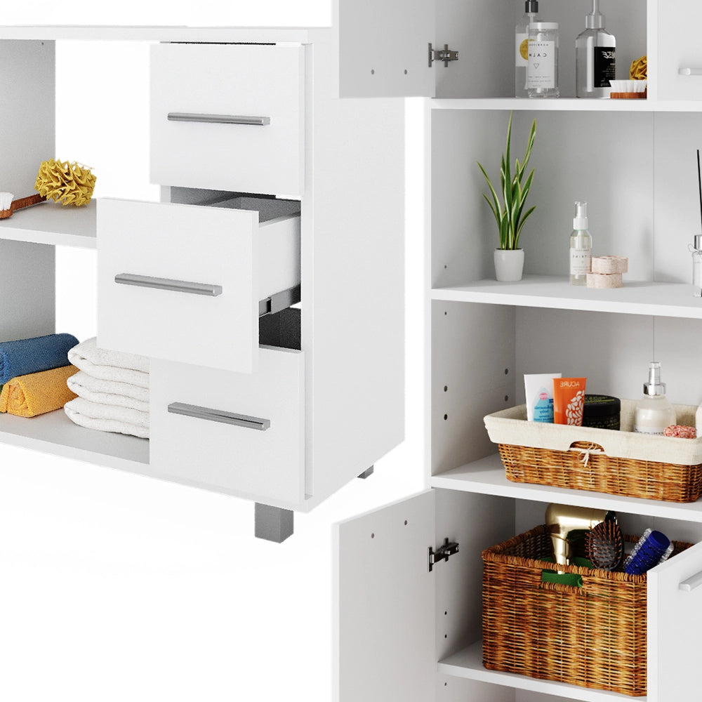 Vicco Set di mobili da bagno Bianco 2 pezzi, con colonna e base lavabo