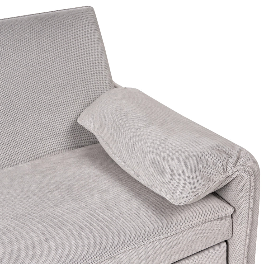 Divano letto in tessuto grigio con funzione letto pieghevole Divano minimalista