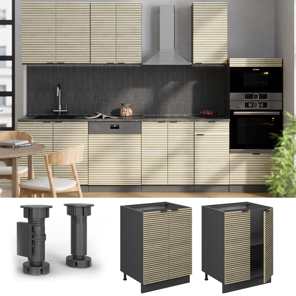 Vicco Mobiletto base cucina Pannello in quercia 60 cm senza piano di lavoro