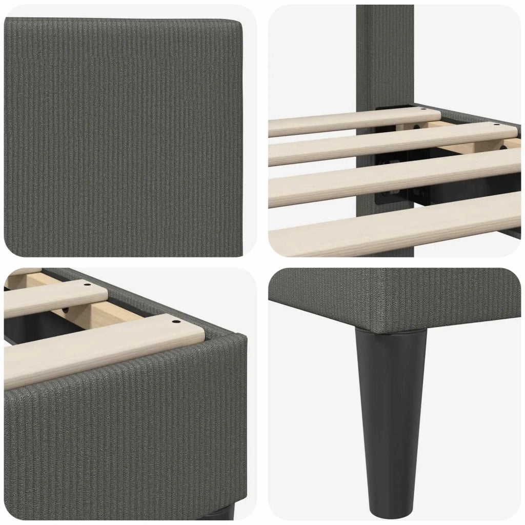 Struttura del letto Grigio Scuro 120 x 190 cm Tessuto in Cords 42027721