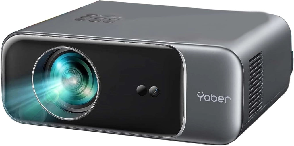 Proiettore YABER Home Cinema, 1080P Full HD compatibile 4K, Autofocus e Correzione Keystone, WiFi 6 Bluetooth Portatile Esterni Schermo 300 Pollici, per Smartphone/Fire TV Stick/PS5