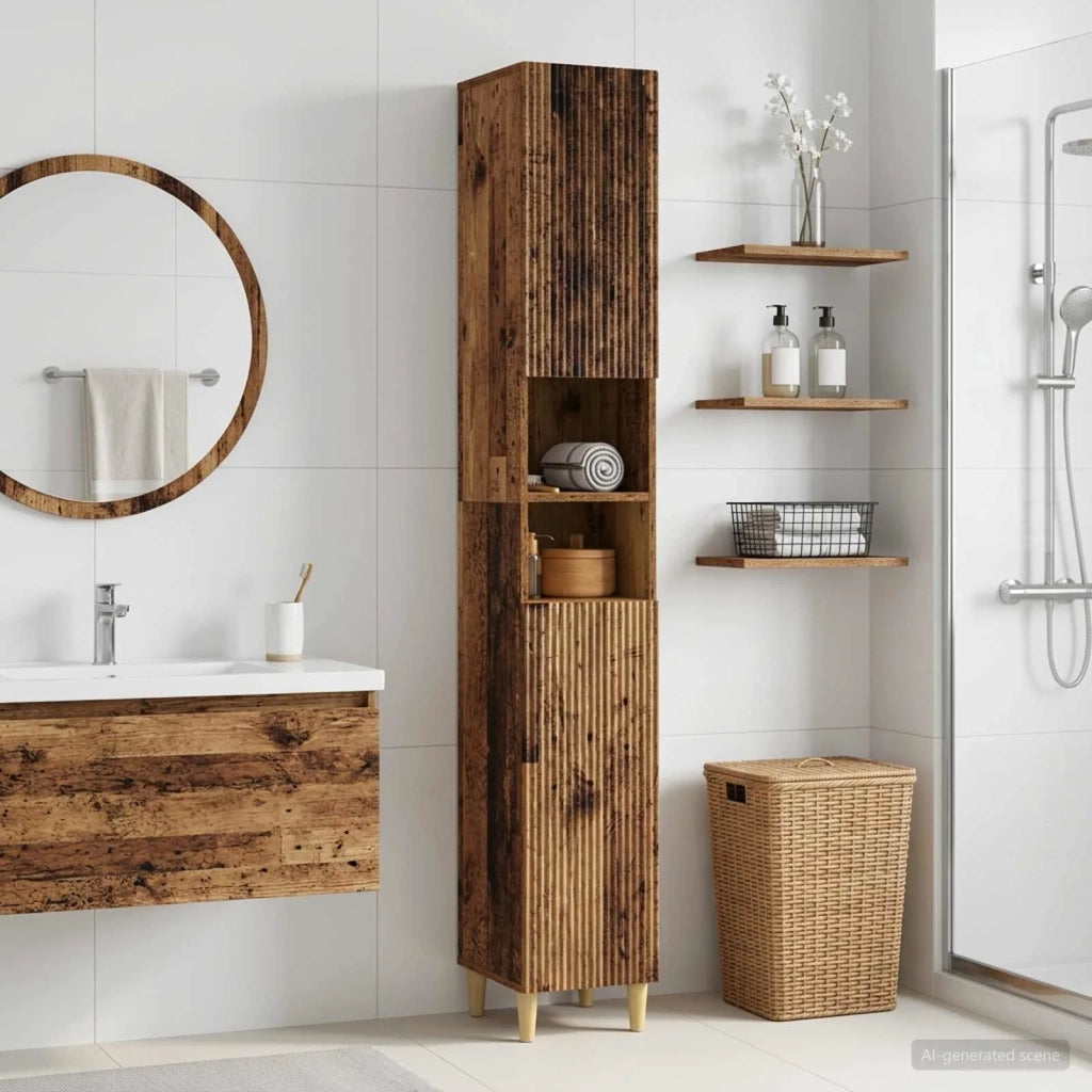 Armadio da Bagno con Ripiano Aperto ARNHEM Legno antico 896603