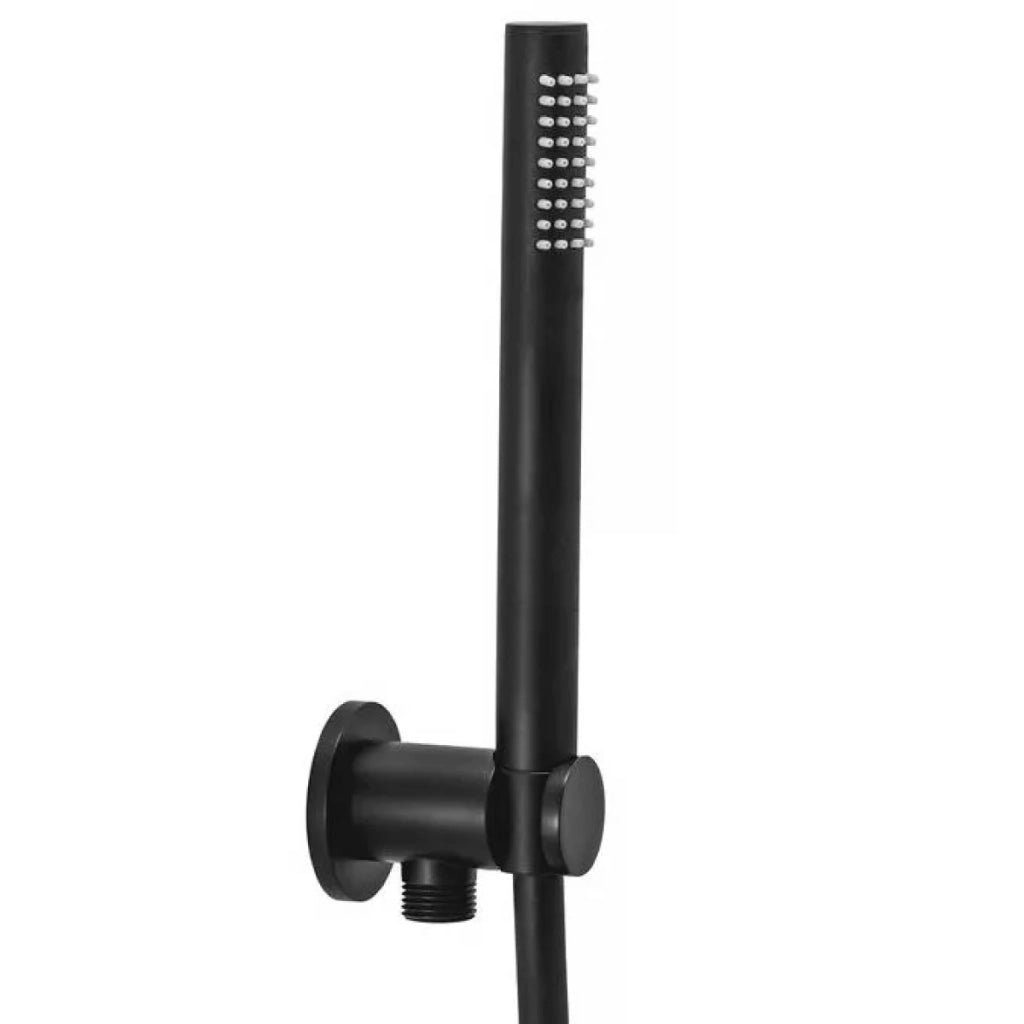 Set doccia tondo con supporto e presa acqua  1 getto - nero opaco  Rubinetteria paffoni spa