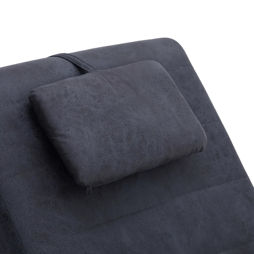 Sdraio Massaggiante con Cuscino Grigia Similpelle Scamosciata CFW2365735