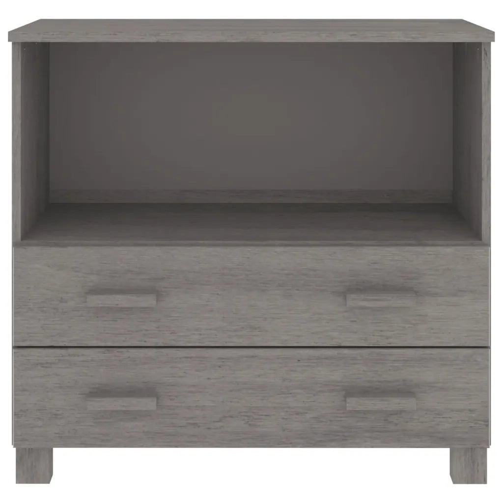 Credenza Grigio Chiaro 85x35x80 cm in Legno Massello di Pino cod mxl 26186