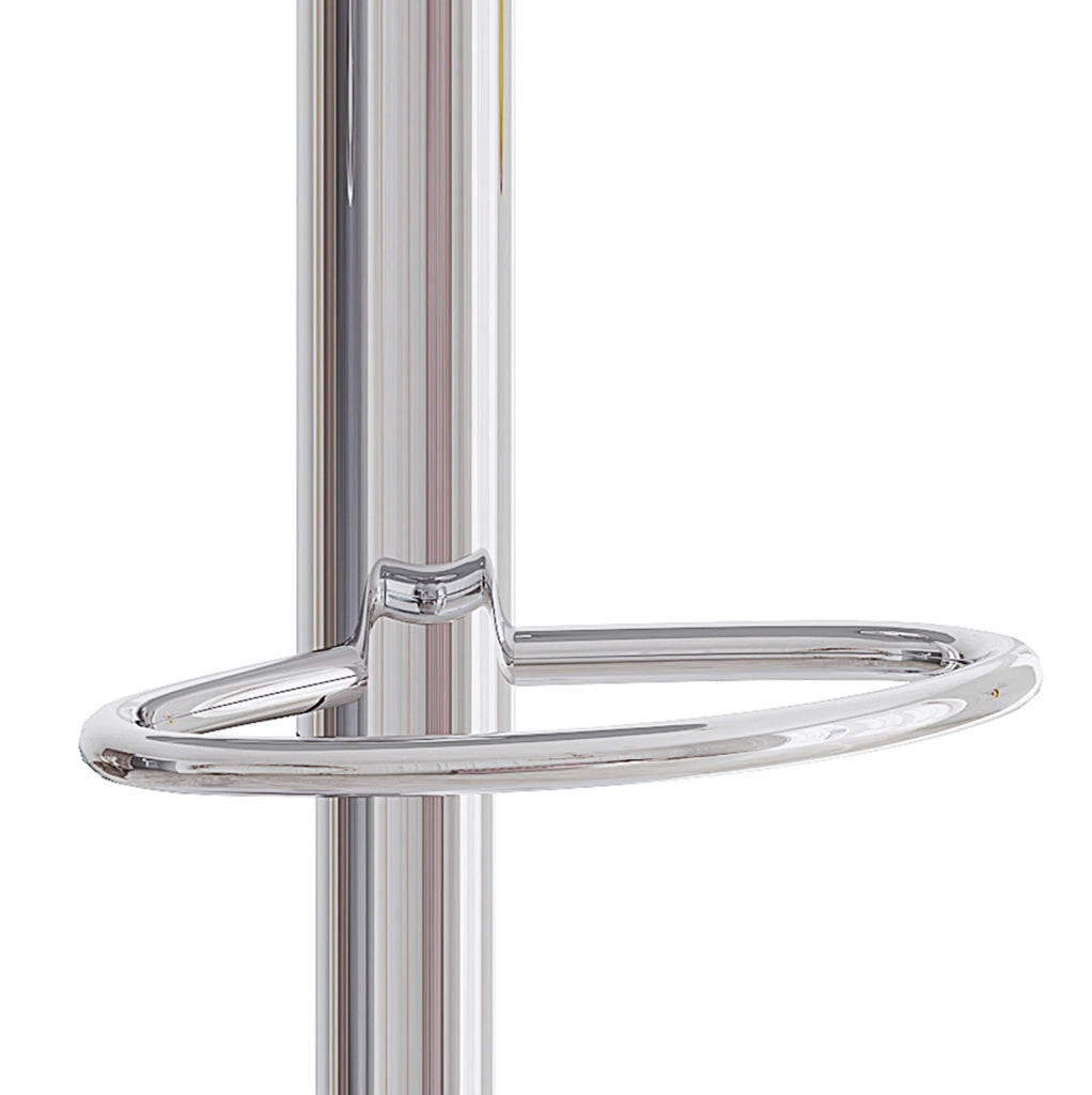 Set 2 sgabelli bar regolabili e girevoli 360° in PU bianco e metallo argento HAVRYA
