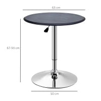Tavolino da Bar Rotondo Girevole e Regolabile in Altezza (67-93cm)