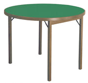 Tavolo da Gioco Rotondo Pieghevole Ø100 cm in Legno Panno Verde Del Fabbro Moon