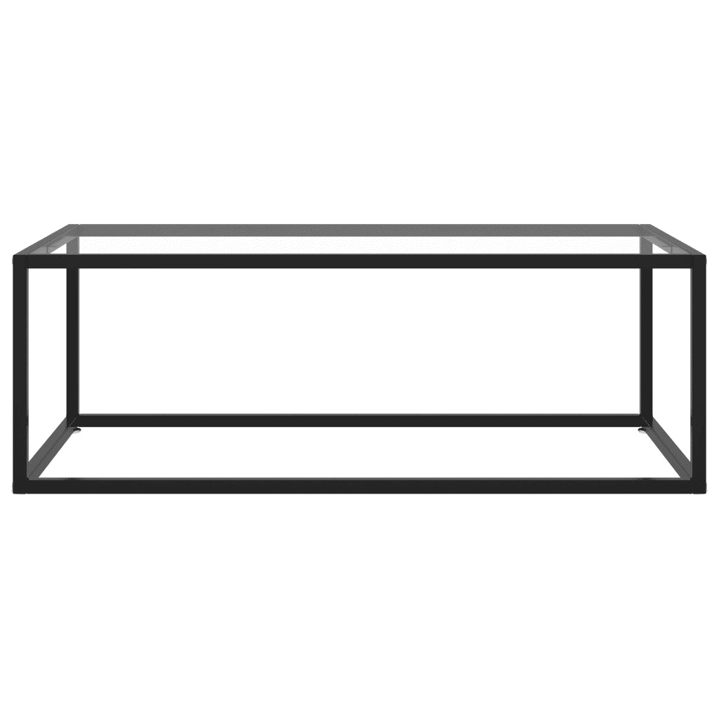 Tavolino da Salotto-Tavolino da soggiorno Nero con Vetro Temperato 100x50x35 cm