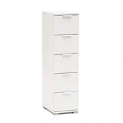 Cassettiera 5 Cassetti Bianca - Dimensioni: cm 27 x 38 x 103 h