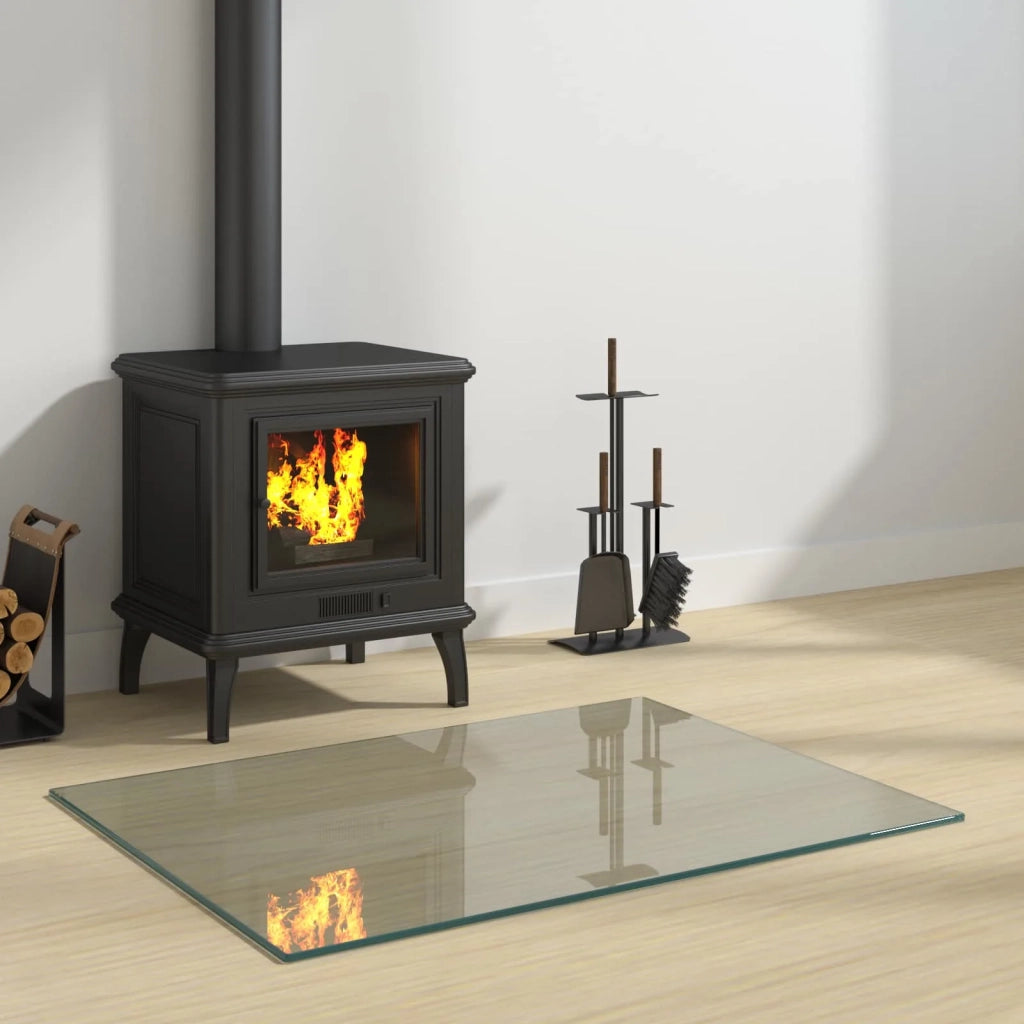 Piastra in vetro per camino Trasparente 80 x 60 cm Vetro CFW6740426
