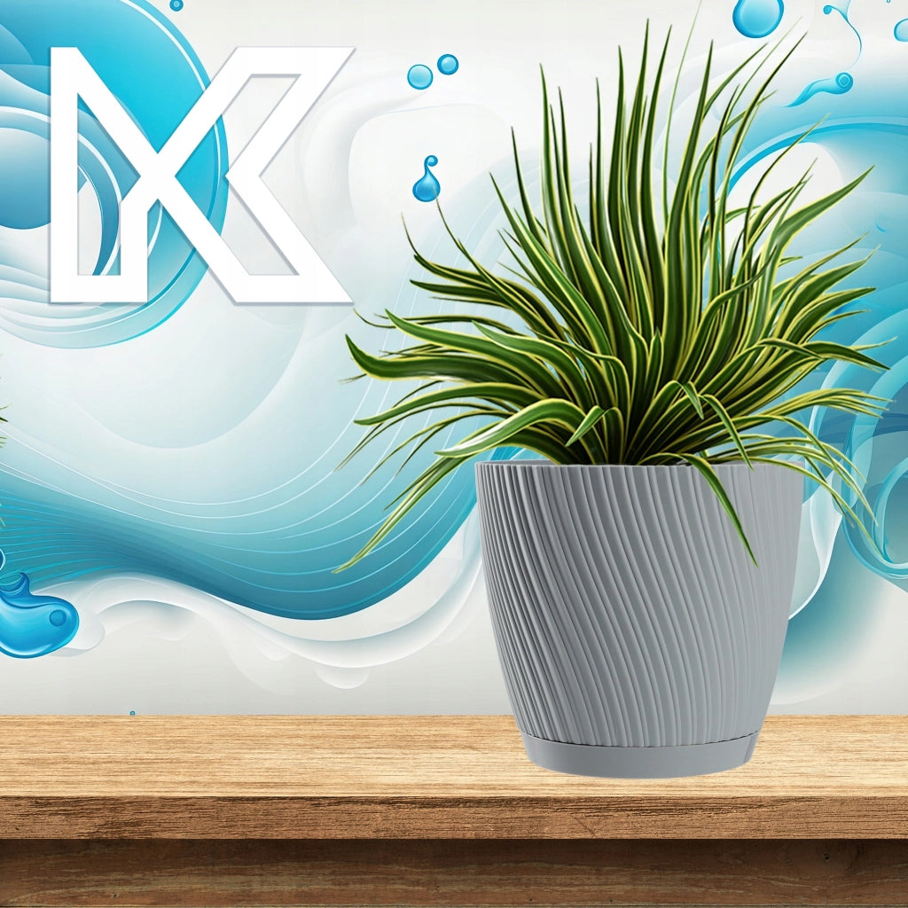 Vaso da fiori KADAX con supporto, coperchio, ciotola rotonda, 17 cm, grigio