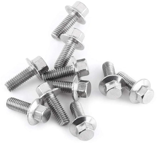 Viti M8 x 10 mm in acciaio inossidabile 304 - Viti a dado esagonale - Componenti di fissaggio - Resistente alla ruggine - Resistente alla corrosione - Per uso generale - Viti a dado esagonale in acciaio inossidabile 304 - 10 viti per pacchetto