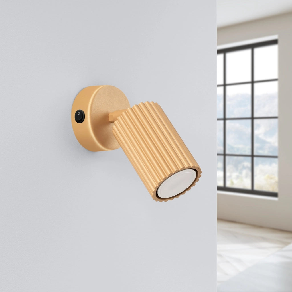 Applique moderna oro orientabile GU10 con interruttore GRAVIO