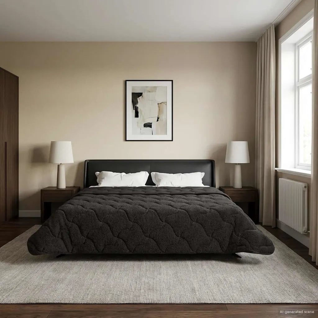 Piumone | Duvet Completo Annuale Trapuntato Antracite 200 x 200 cm
