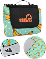 Tenda da picnic per quattro persone - Facile da pulire - Montaggio a pavimento - Fleece Soft Touch - Tas con cerniera - Cinturino per spalla - 200 x 200 cm - Banana - Tenda da picnic - Attrezzatura all'aperto.