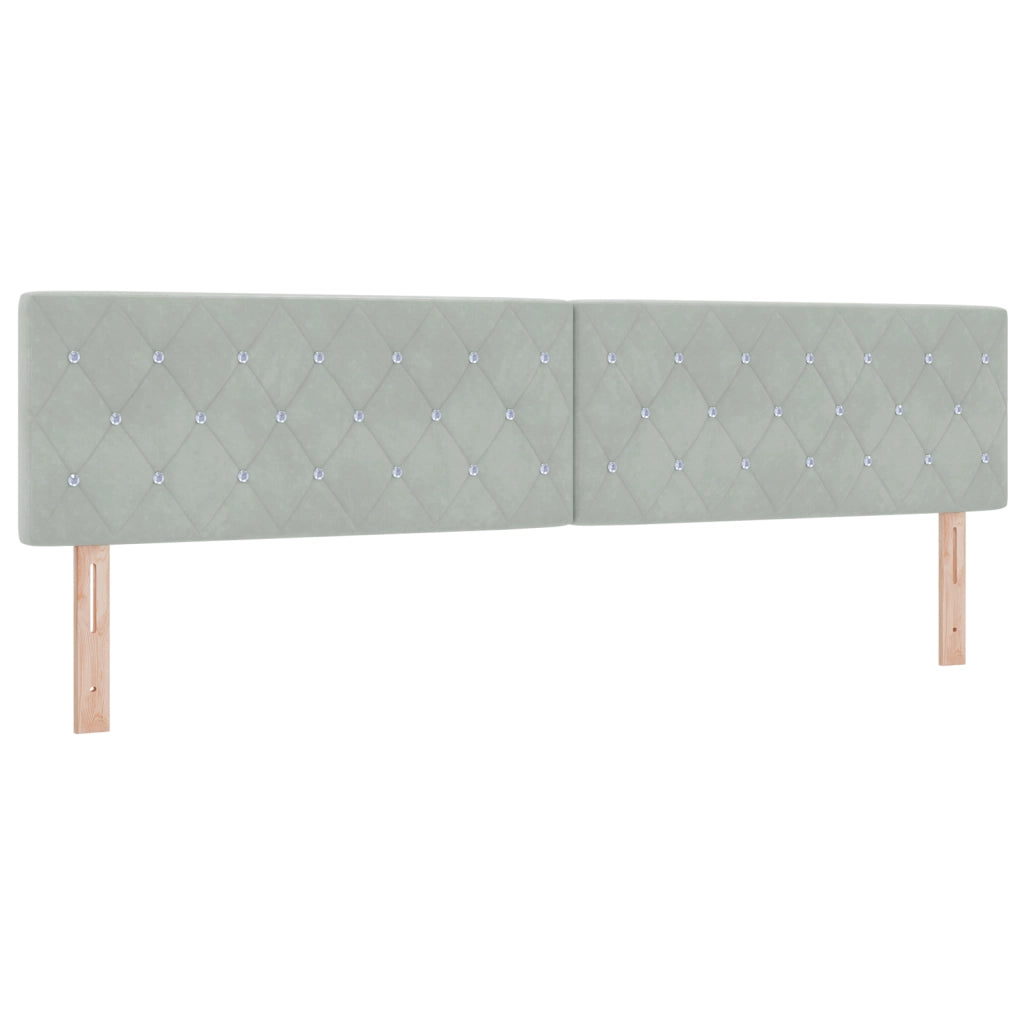 Letto Box Spring  con Materasso Grigio Chiaro 200x200 cm Velluto