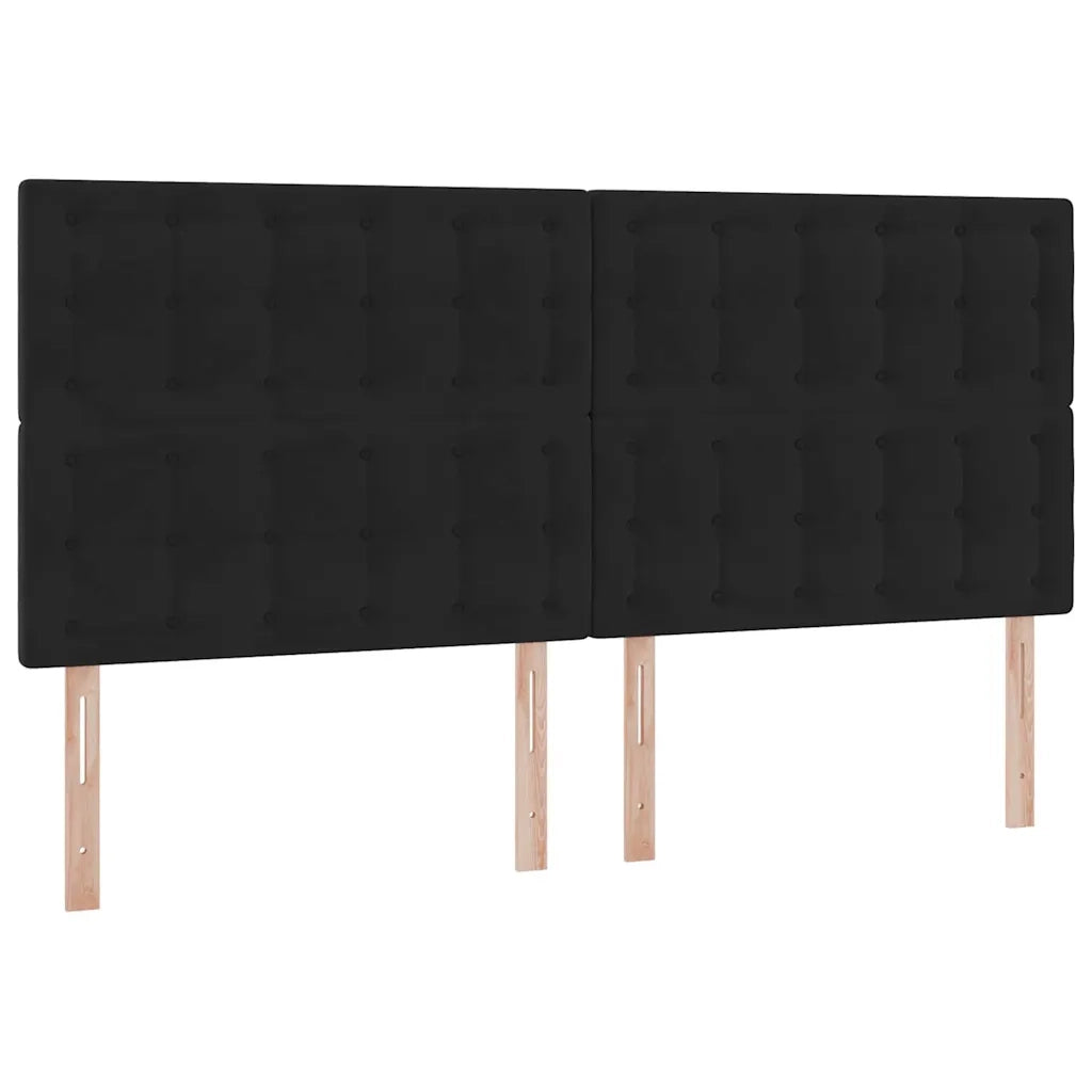 Letto con contenitore LED e materasso Nero 200 x 200 cm Velluto