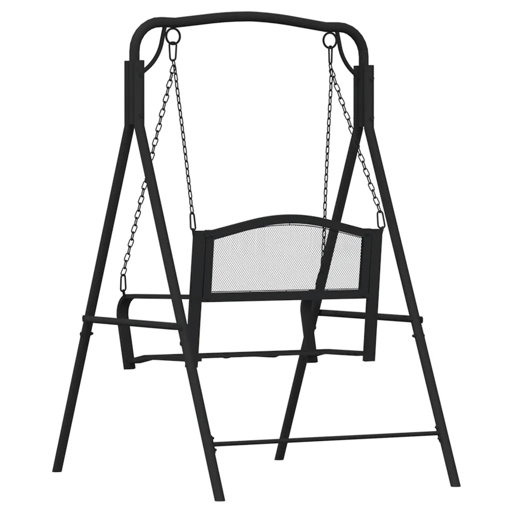 Panca da Giardino | Dondolo 124 cm in Acciaio Nero