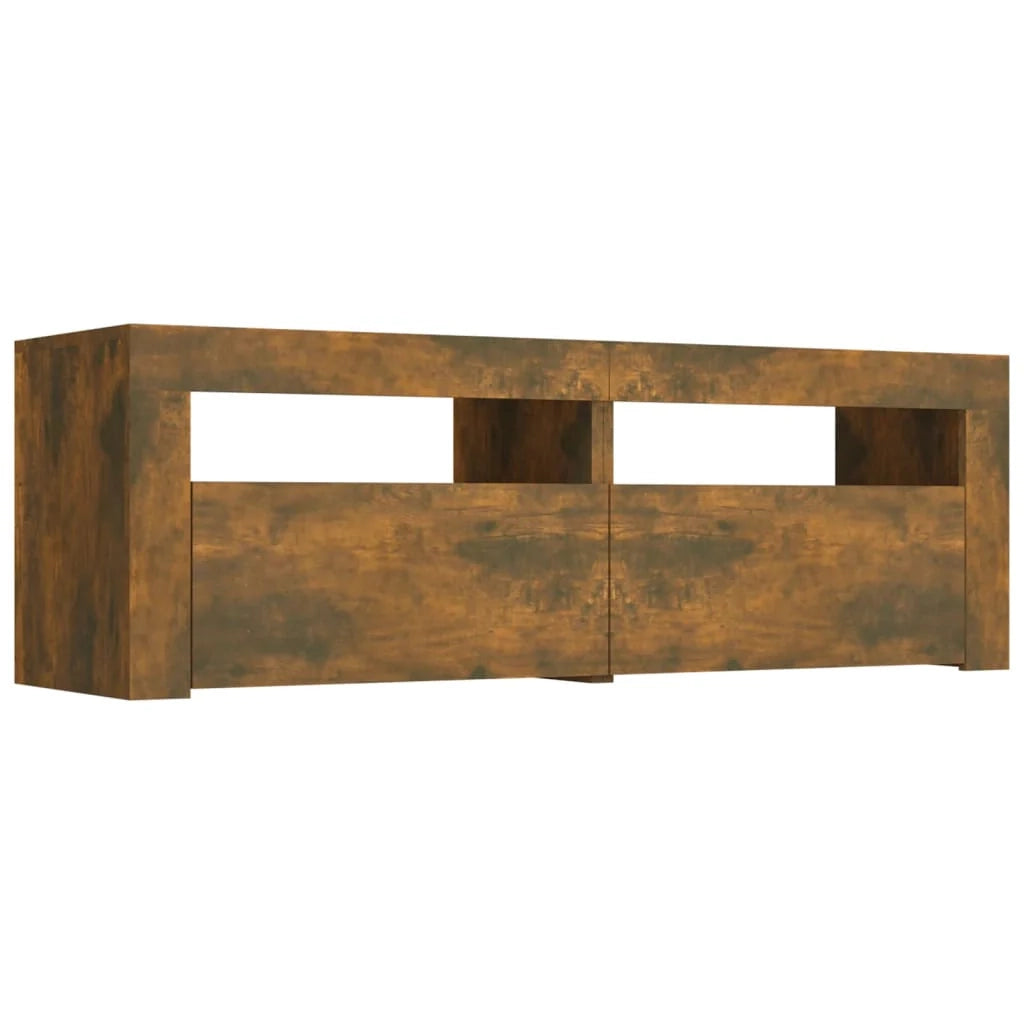 Mobile TV multimediale scaffale TV credenza mobile TV per sala da pranzo soggiorno camera da letto con luci a LED rovere affumicato 120 x 35 x 40 cm marrone 02_0026718