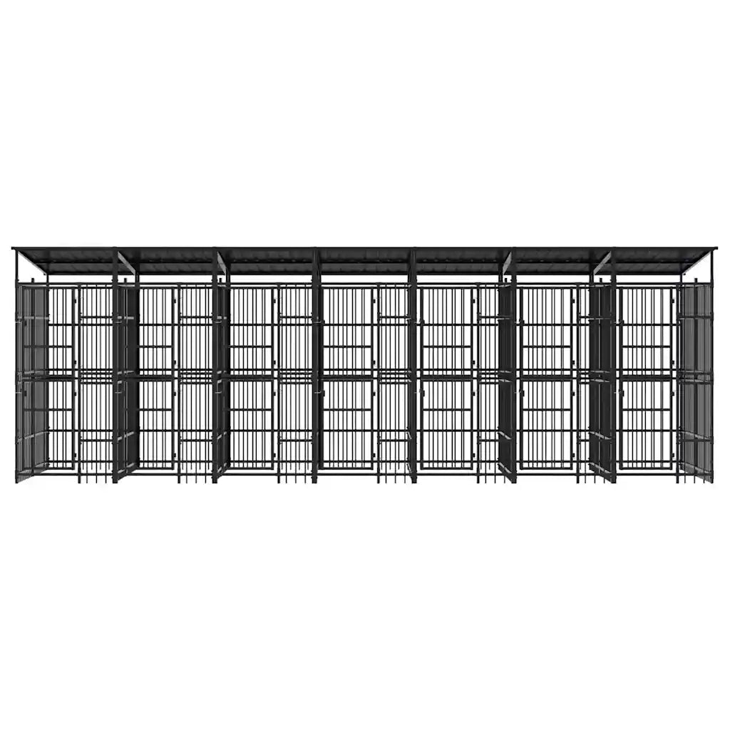Gabbia per Cani da Esterno con Tetto in Acciaio 12,9 mÂ² cod mxl 44285