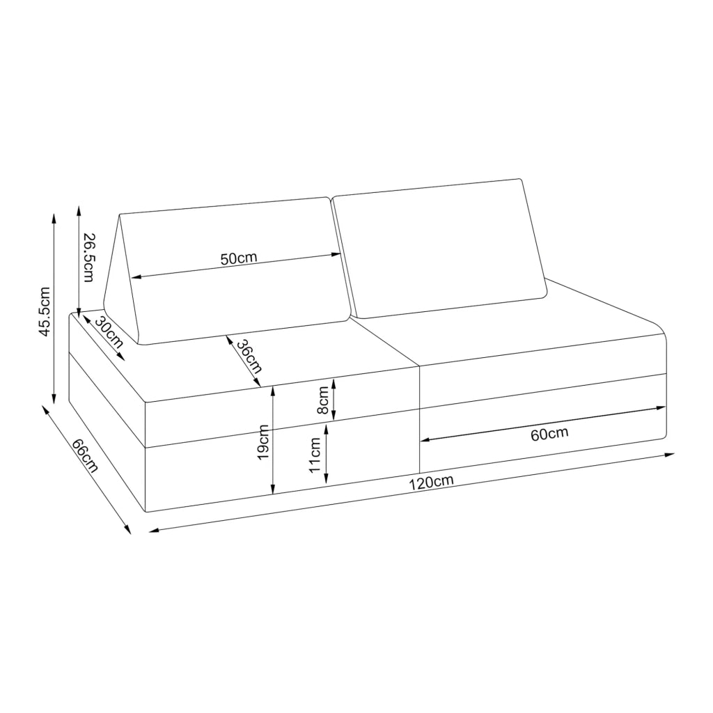 Set divano e poltrona da gioco 5 pezzi 120 x 66 x 46 cm velluto a coste beige 03_0009141