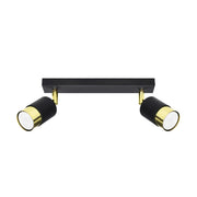 Faretto soffitto nero-oro barra doppia 2xGU10 Pure Lume