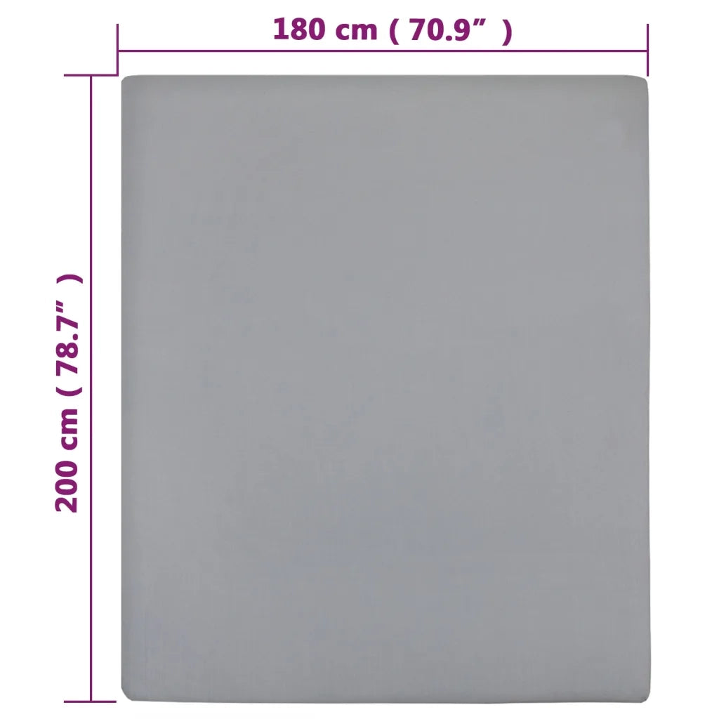 Lenzuolo con Angoli Jersey Grigio 180x200 cm Cotone CFW7376938