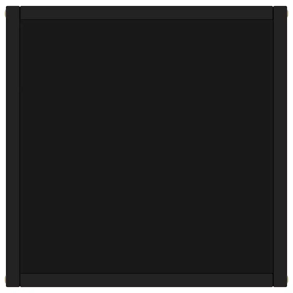 Tavolino da Salotto Nero con Vetro Nero-Tavolino da soggiorno 40x40x50 cm