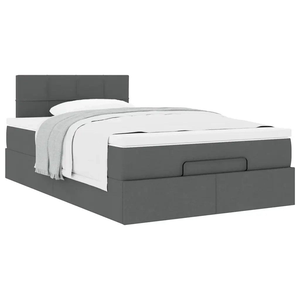 Pouf Letto con Materasso Grigio Scuro 120x200 cm in Tessuto 3311450