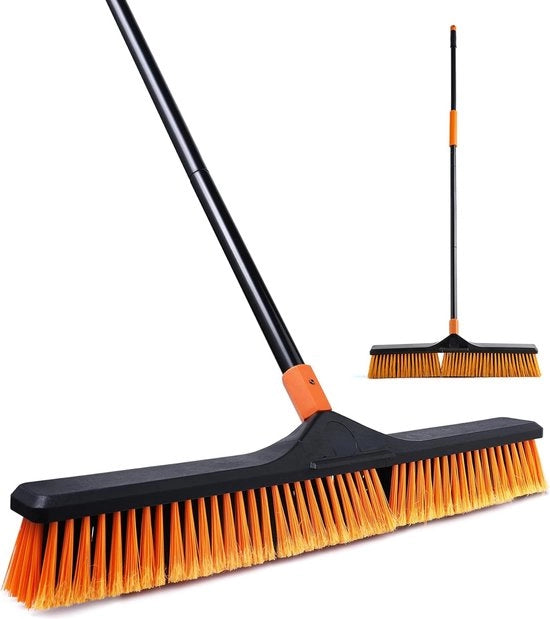 Scopa con manico, scopa stradale/aspalo, 2-1, 166 cm, adatta per scuole, fabbriche, giardini, scopa per giardino, scopa di rami, campi da basket e altre aree.