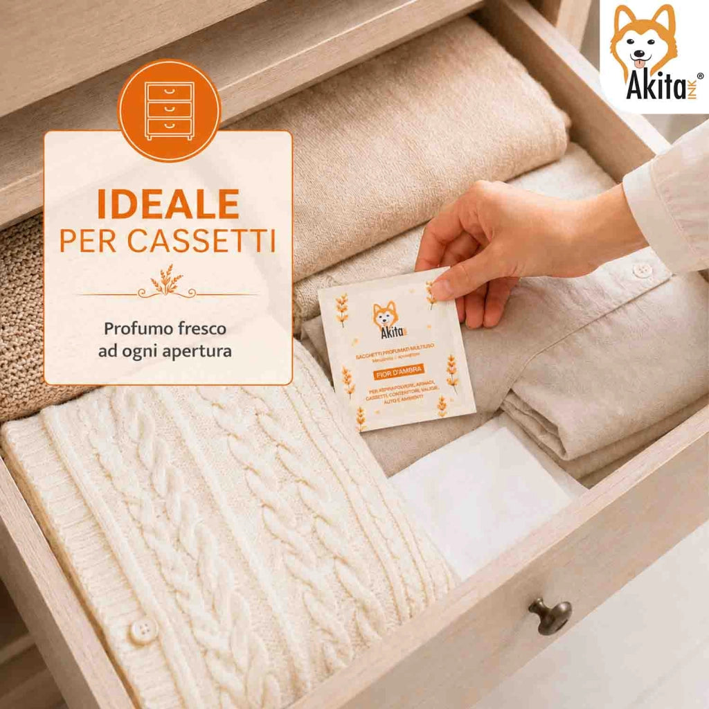 Akitaink 6 Sacchetti Profumati Fior d Ambra Armadi