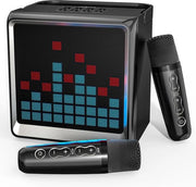 Sistema karaoke portatile per adulti - Macchina karaoke portatile - Box diffusione audio Bluetooth - Con 2 microfoni wireless - Sistema karaoke con luci colorate - Regalo per festa di famiglia sistema karaoke per adulti