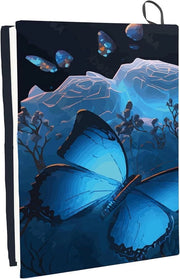 Copertina per libro riconoscibile con disegno di farfalla e motivo floreale - Riciclabile e lavabile - Grande copertura in nylon - 22 x 40 cm - Cappuccio elastico per quaderno - Adatto per libri in copertina rigida - Ideale per classe e studenti.