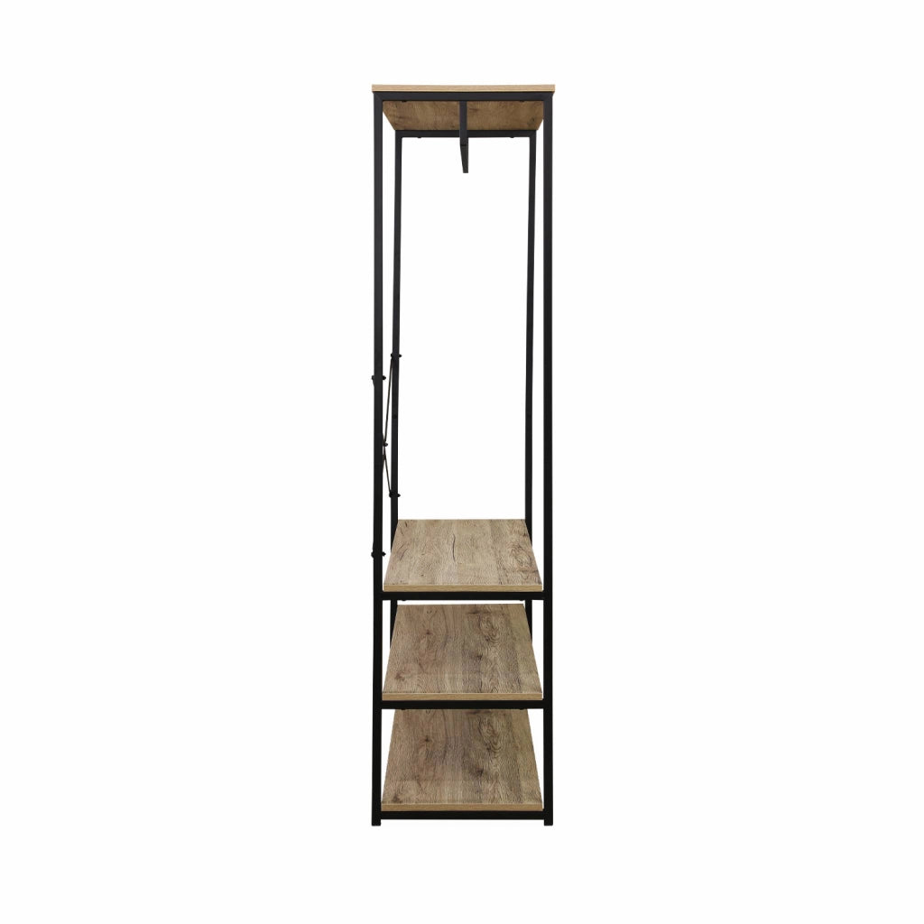 Mobile d'ingresso in metallo e legno con barra di sospensione, 3