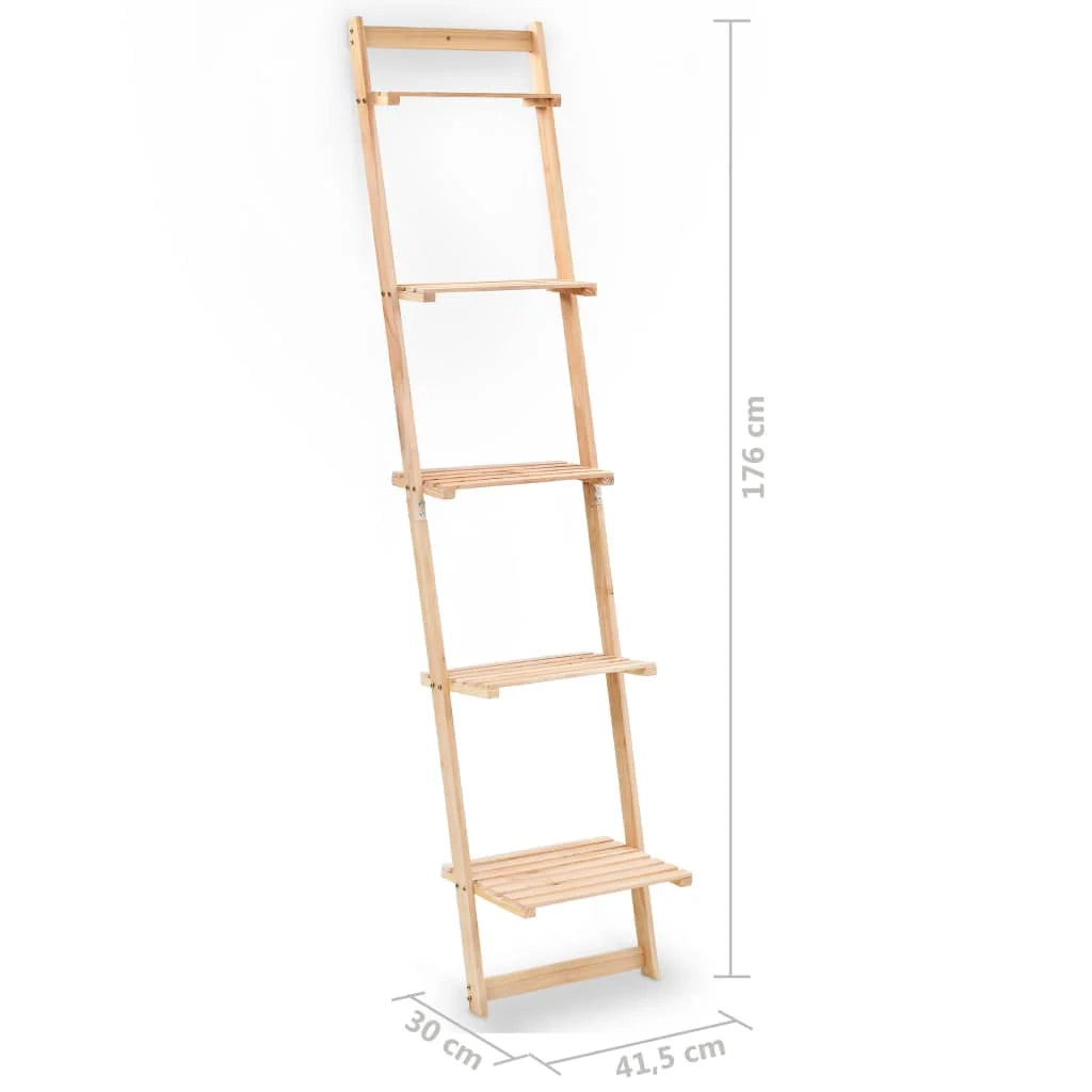 Scaffale a scala compatto da parete in legno di cedro 176 cm 2702057/2