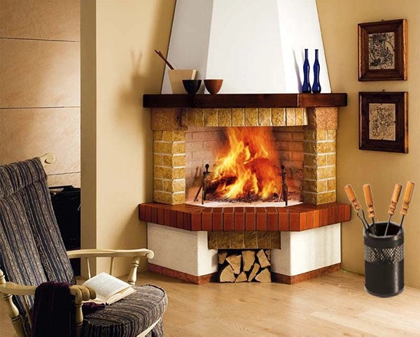 GRUPPO CAMINO CON CONTENITORE Ø cm 18x50h - MADE IN ITALY