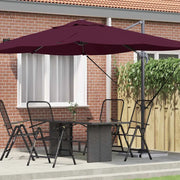 Ombrellone-Ombrello da giardino balcone Rosso Bordeaux 351 x 250 x 260 cm