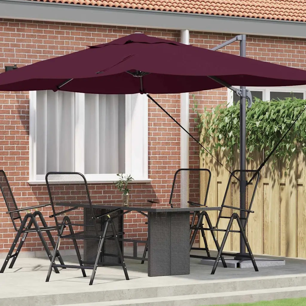 Ombrellone-Ombrello da giardino balcone Rosso Bordeaux 351 x 250 x 260 cm