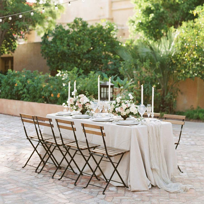 Set Tavolino e 2 Sedie Pieghevoli da Giardino Bistrot Nero