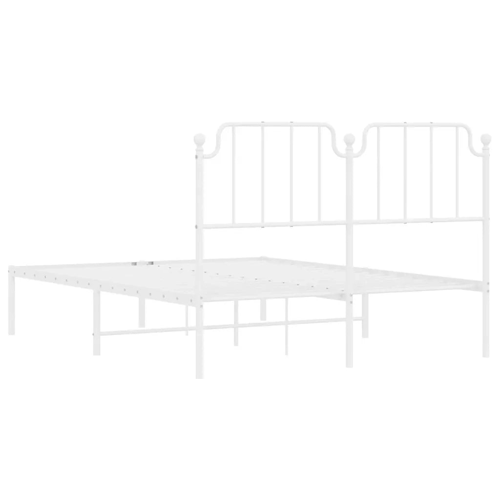 Giroletto con Testiera Metallo Bianco 150x200 cm 373938