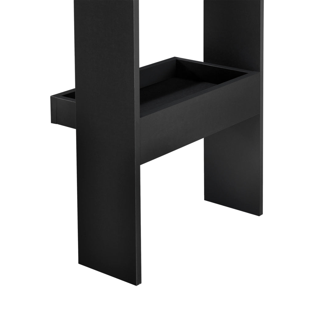 Tavolo Alto Bromölla da Bar Cucina Bancone da Parete con 2 Ripiani 120 x 45 x 106 cm - Effetto Rovere Scuro/Nero [en.casa]