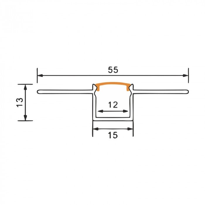 Profilo LED incasso GP-01 bianco diffusore opale 1m