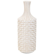 Vaso in poliresina bianco 14,5x14,5x39,5h