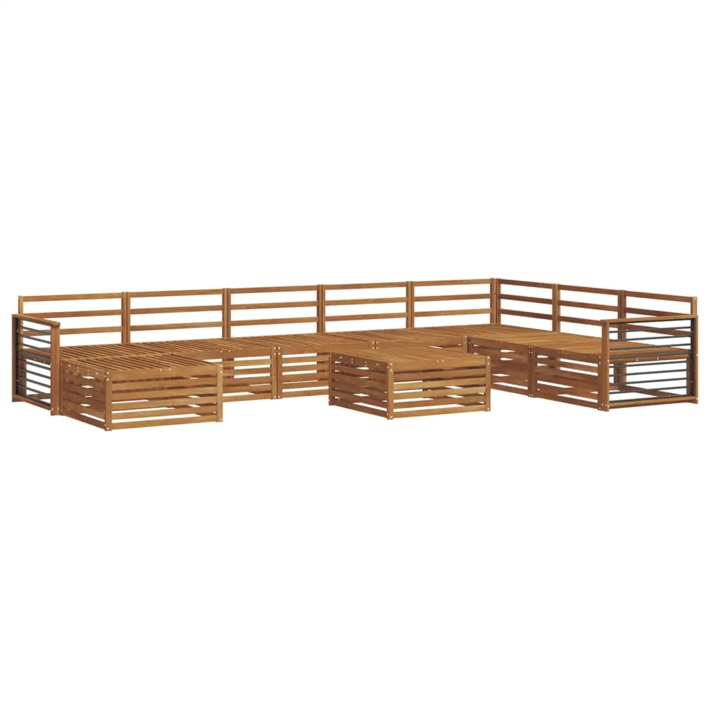 Set divani 9 pcs Naturale Legno di Acacia Massello 3373989