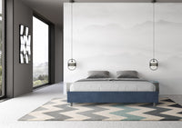 Letto Matrimoniale Extra Large Sommier 200x210 cm con Rete Azelia Blu