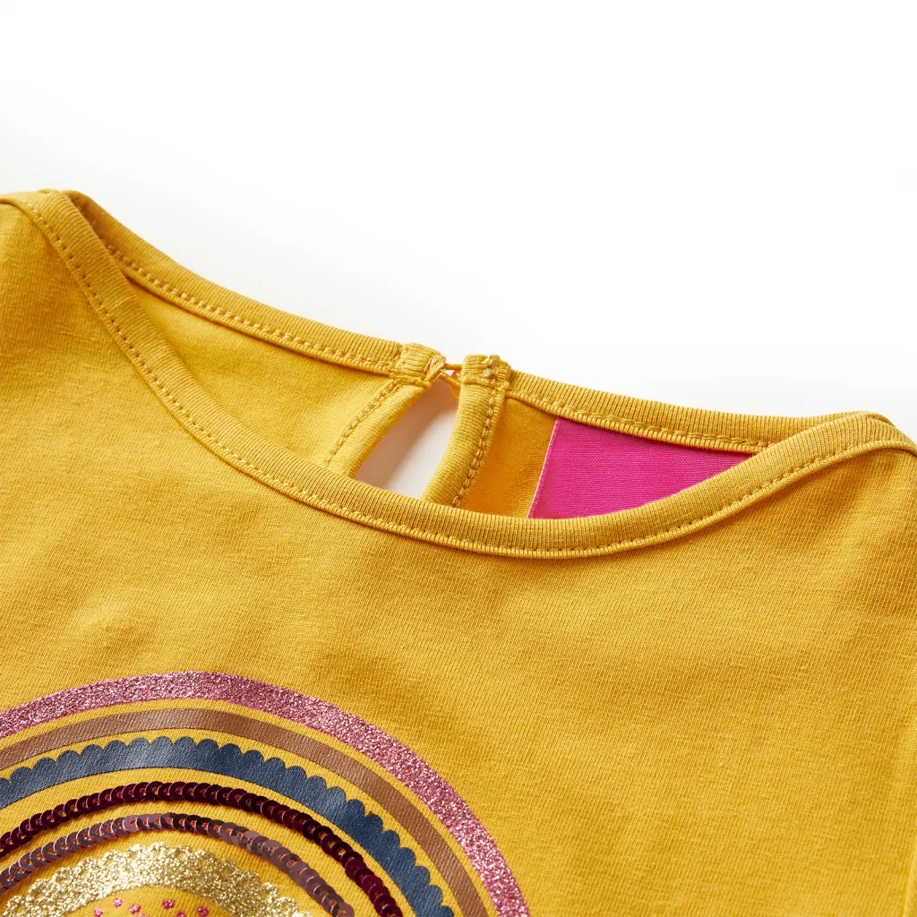 Maglietta da Bambina a Maniche Lunghe Ocra 128 14282